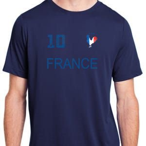 France Jersey Number Ten Soccer French Flag Futebol Fans Adult ChromaSoft Performance T-Shirt