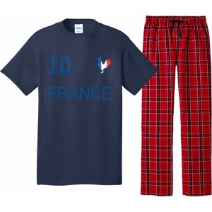 France Jersey Number Ten Soccer French Flag Futebol Fans Pajama Set