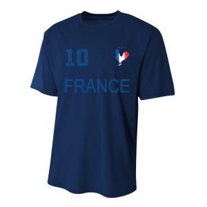 France Jersey Number Ten Soccer French Flag Futebol Fans Performance Sprint T-Shirt