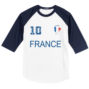 France Jersey Number Ten Soccer French Flag Futebol Fans Baseball Sleeve Shirt