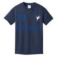 France Jersey Number Ten Soccer French Flag Futebol Fans Kids T-Shirt