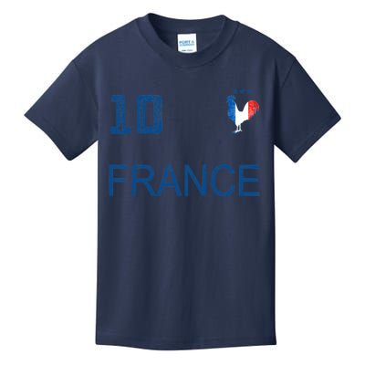 France Jersey Number Ten Soccer French Flag Futebol Fans Kids T-Shirt