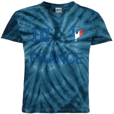 France Jersey Number Ten Soccer French Flag Futebol Fans Kids Tie-Dye T-Shirt