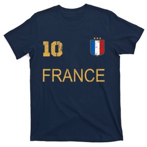 France Jersey Number Ten Soccer French Flag Futebol Fans T-Shirt