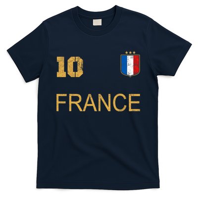 France Jersey Number Ten Soccer French Flag Futebol Fans T-Shirt
