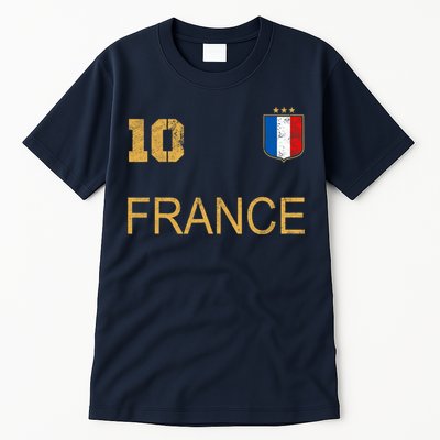 France Jersey Number Ten Soccer French Flag Futebol Fans Tall T-Shirt