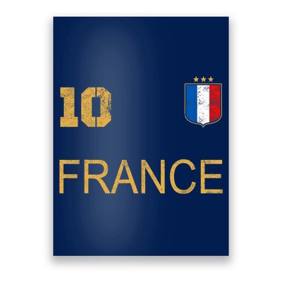 France Jersey Number Ten Soccer French Flag Futebol Fans Poster