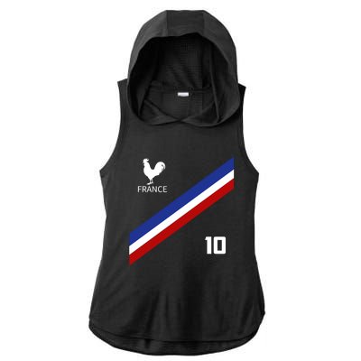 France Jersey Number Ten Soccer French Futbol Club Ladies PosiCharge Tri-Blend Wicking Draft Hoodie Tank