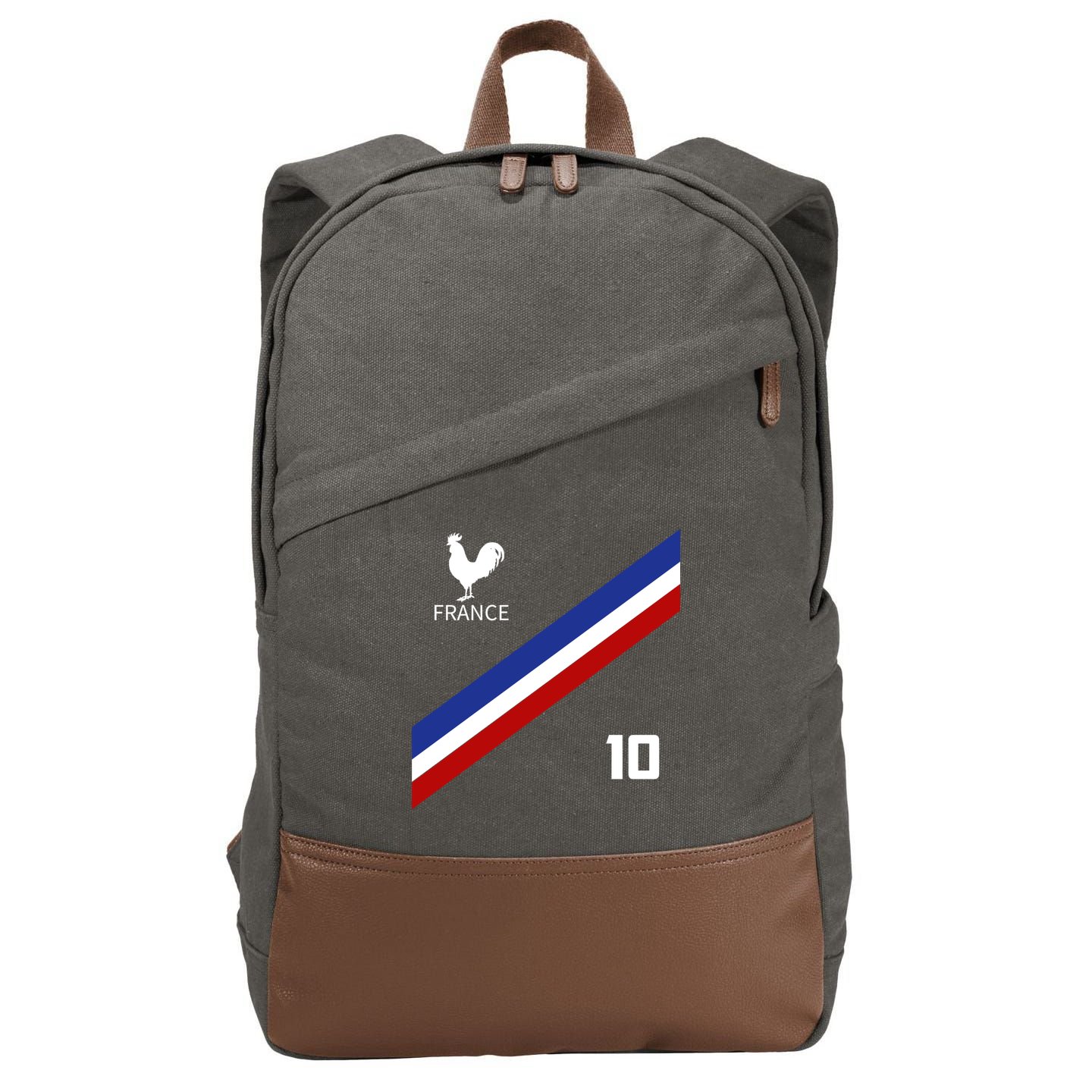 France Jersey Number Ten Soccer French Futbol Club Cotton Canvas Backpack