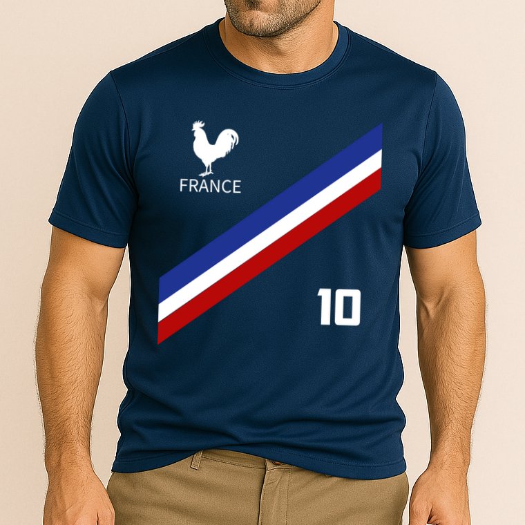 France Jersey Number Ten Soccer French Futbol Club Cooling Performance Crew T-Shirt