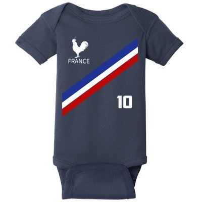 France Jersey Number Ten Soccer French Futbol Club Baby Bodysuit