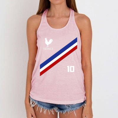 France Jersey Number Ten Soccer French Futbol Club Women's Knotted Racerback Tank