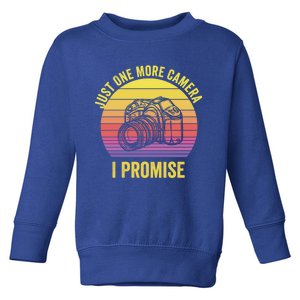 Funny Just One More Camera I Promise Photographer Camera Meaningful Gift Toddler Sweatshirt