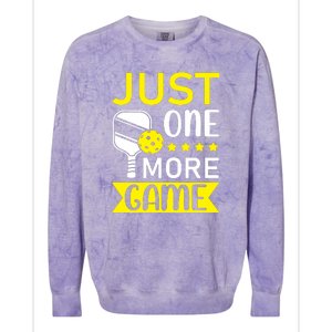 Funny Just One More Game Gift For Sport Fan Pickleball Team Colorblast Crewneck Sweatshirt