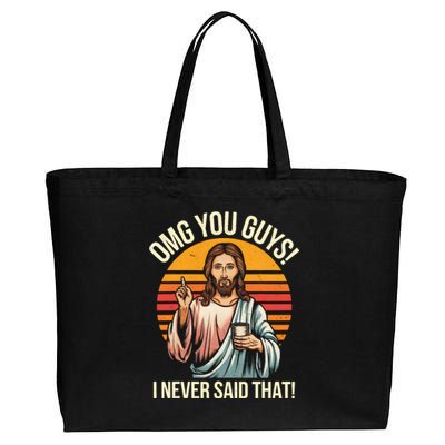 Funny Jesus Omg You Guys I Never Said That Cotton Canvas Jumbo Tote