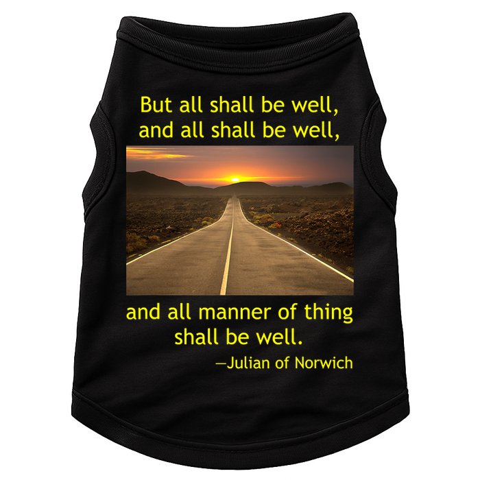 Funny Julian Of Norwich All Shall Be Well Christian Heaven Hope Doggie Tank