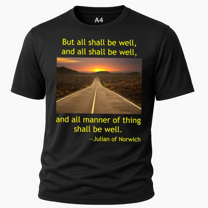 Funny Julian Of Norwich All Shall Be Well Christian Heaven Hope Cooling Performance Crew T-Shirt