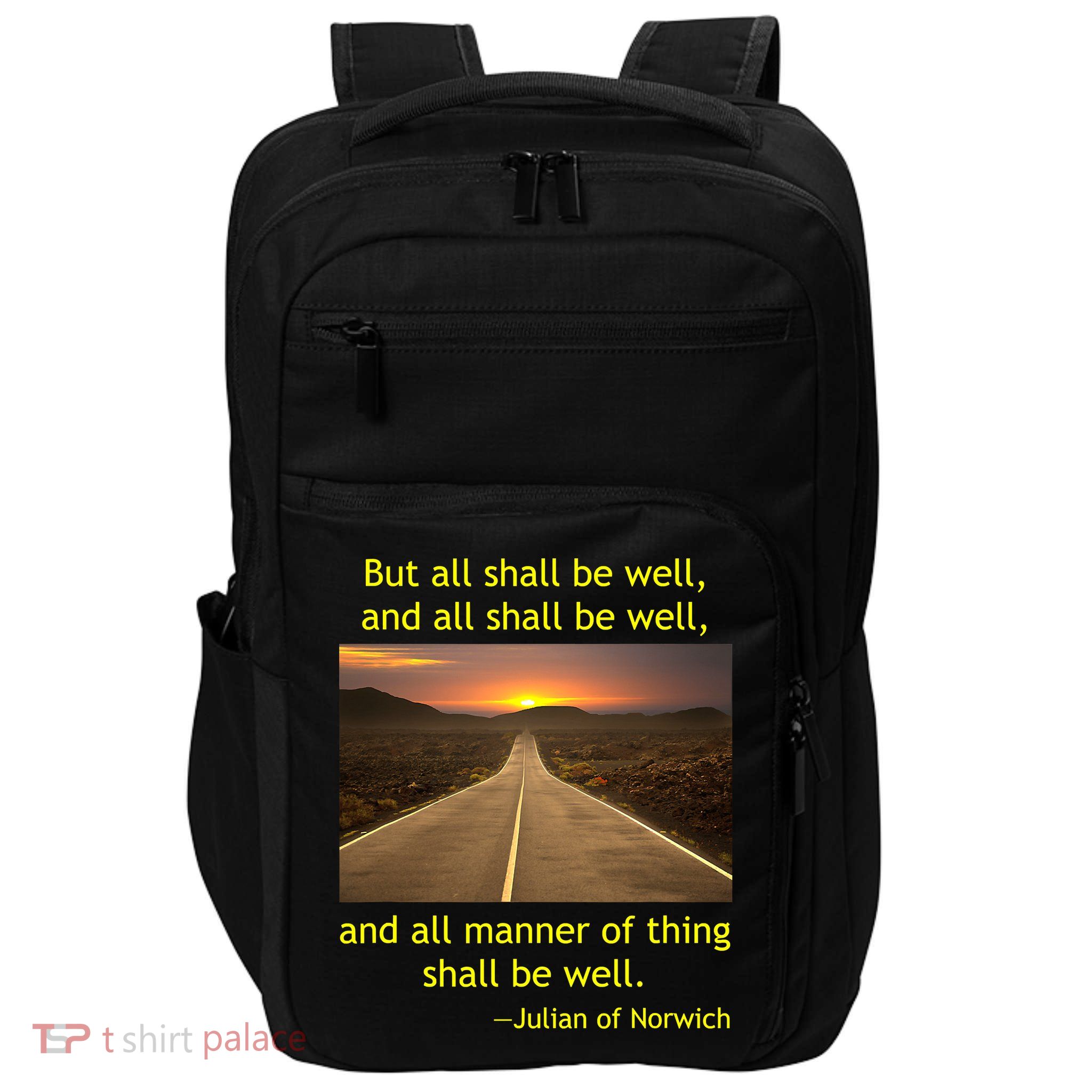 Funny Julian Of Norwich All Shall Be Well Christian Heaven Hope Impact Tech Backpack