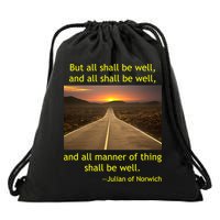 Funny Julian Of Norwich All Shall Be Well Christian Heaven Hope Drawstring Bag