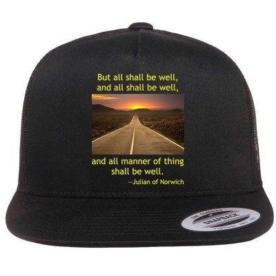 Funny Julian Of Norwich All Shall Be Well Christian Heaven Hope Flatbill Hat