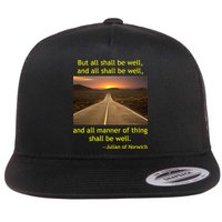 Funny Julian Of Norwich All Shall Be Well Christian Heaven Hope Flat Bill Trucker Hat