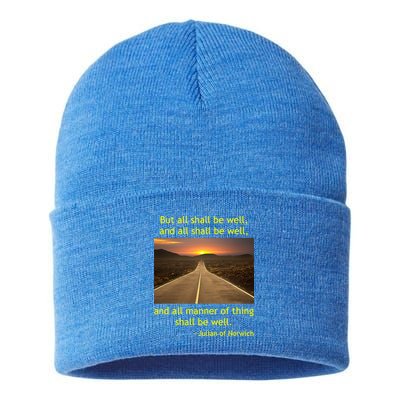 Funny Julian Of Norwich All Shall Be Well Christian Heaven Hope Sustainable Knit Beanie