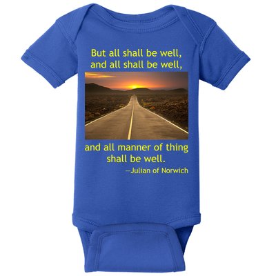 Funny Julian Of Norwich All Shall Be Well Christian Heaven Hope Baby Bodysuit