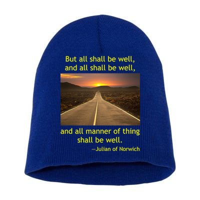 Funny Julian Of Norwich All Shall Be Well Christian Heaven Hope Short Acrylic Beanie