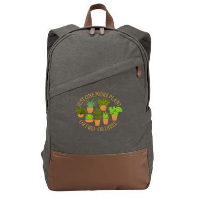 Funny Just One More Plant Or Two Or Three Cotton Canvas Backpack