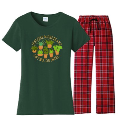 Funny Just One More Plant Or Two Or Three Women's Flannel Pajama Set