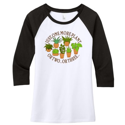 Funny Just One More Plant Or Two Or Three Women's Tri-Blend 3/4-Sleeve Raglan Shirt