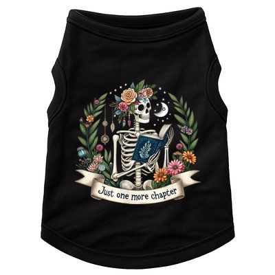 Funny Just One More Chapter Floral Book Lover Reading Design Doggie Tank
