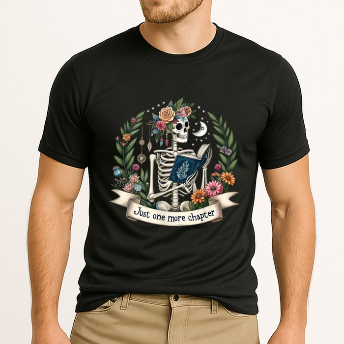 Funny Just One More Chapter Floral Book Lover Reading Design Performance Shirt