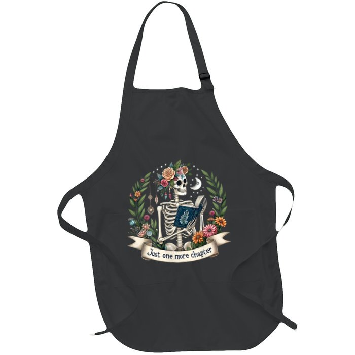 Funny Just One More Chapter Floral Book Lover Reading Design Apron