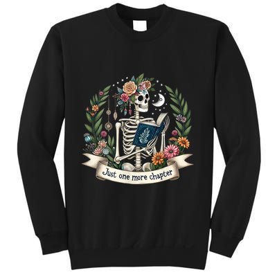 Funny Just One More Chapter Floral Book Lover Reading Design Sweatshirt