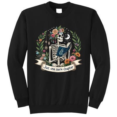 Funny Just One More Chapter Floral Book Lover Reading Design Sweatshirt