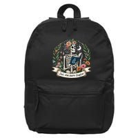 Funny Just One More Chapter Floral Book Lover Reading Design 16 in Basic Backpack