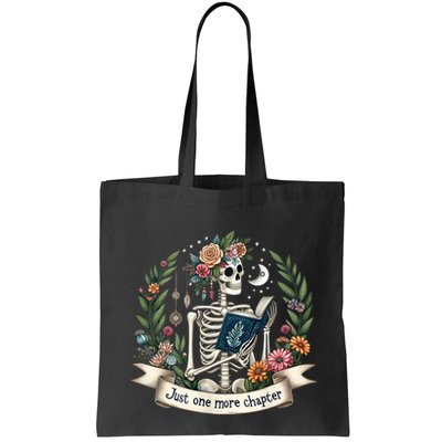 Funny Just One More Chapter Floral Book Lover Reading Design Bag