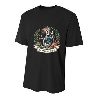 Funny Just One More Chapter Floral Book Lover Reading Design Youth Performance Sprint T-Shirt