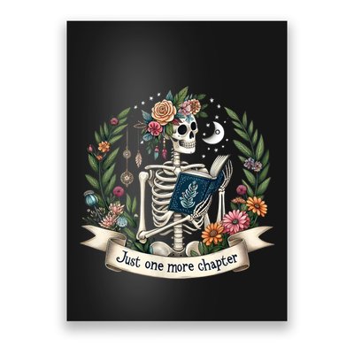 Funny Just One More Chapter Floral Book Lover Reading Design Poster