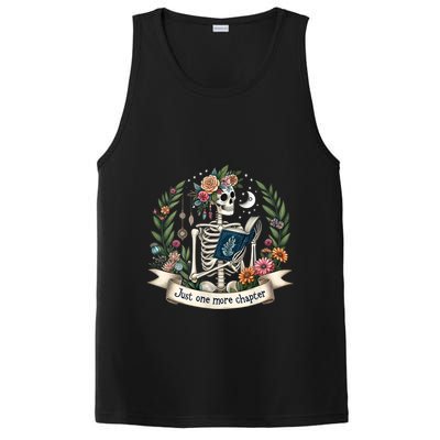 Funny Just One More Chapter Floral Book Lover Reading Design PosiCharge Competitor Tank