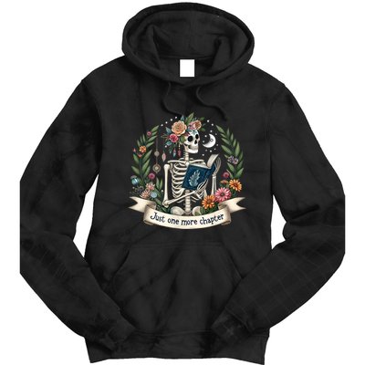Funny Just One More Chapter Floral Book Lover Reading Design Tie Dye Hoodie