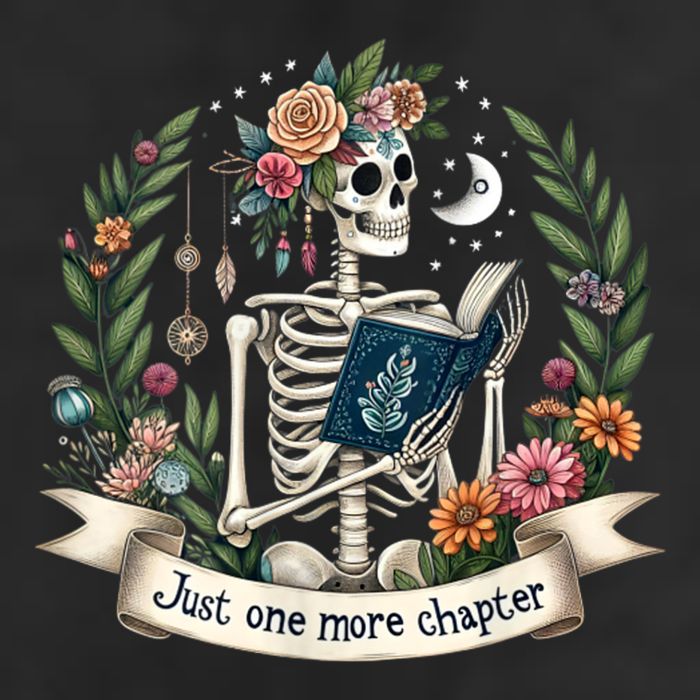 Funny Just One More Chapter Floral Book Lover Reading Design Hat