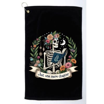 Funny Just One More Chapter Floral Book Lover Reading Design Golf Towel