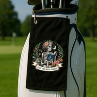 Funny Just One More Chapter Floral Book Lover Reading Design Golf Towel