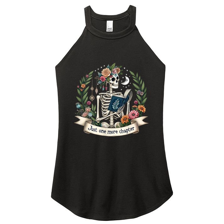 Funny Just One More Chapter Floral Book Lover Reading Design Women's Perfect Tri Rocker Tank