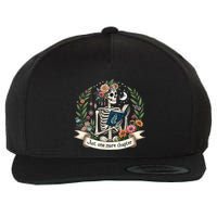Funny Just One More Chapter Floral Book Lover Reading Design Wool Snapback Cap