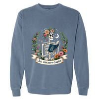 Funny Just One More Chapter Floral Book Lover Reading Design Garment-Dyed Sweatshirt