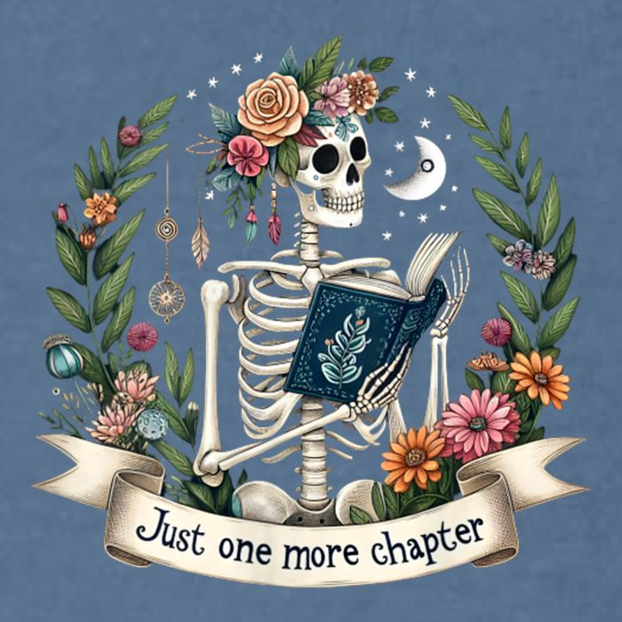 Funny Just One More Chapter Floral Book Lover Reading Design Garment-Dyed Sweatshirt