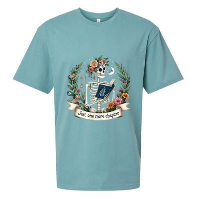 Funny Just One More Chapter Floral Book Lover Reading Design Sueded Cloud Jersey T-Shirt